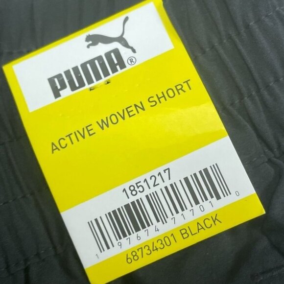 Puma Active Woven Mens Shorts Black Size S Lightweight Design 6951 - Picture 2 of 7
